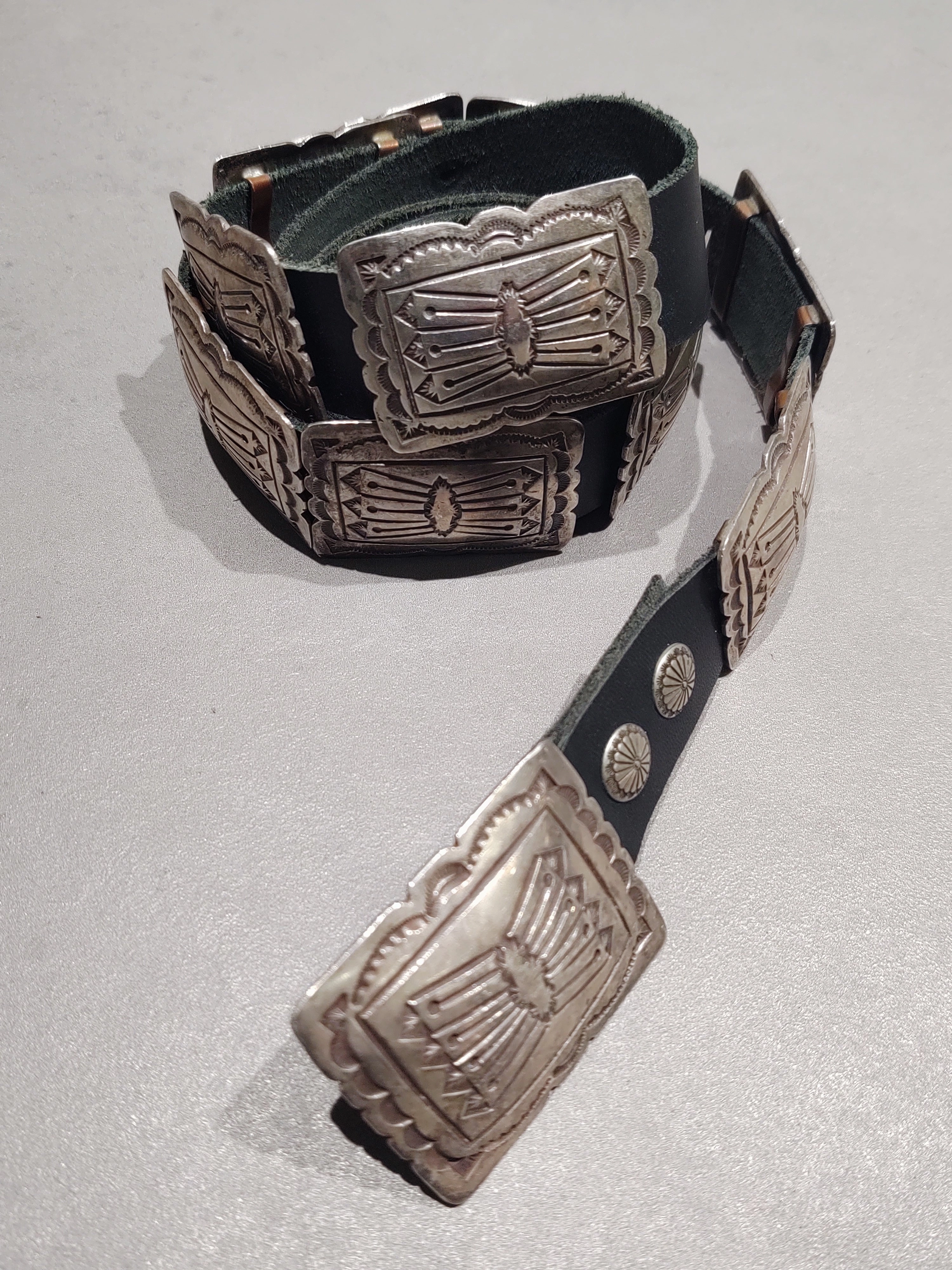 Sterling Silver Navajo Concho Belt - Square Sterling - Handmade Native American Refined Style Vibrant Shine Look
