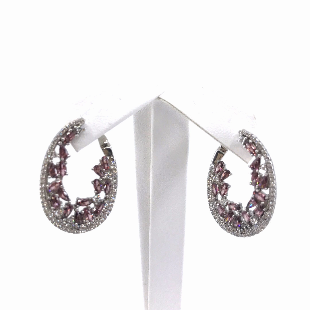 Sterling Silver Purple Loop Earrings Sophisticated Spark