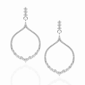 Sterling Silver Round/Flame Earrings Fashion Sparkle