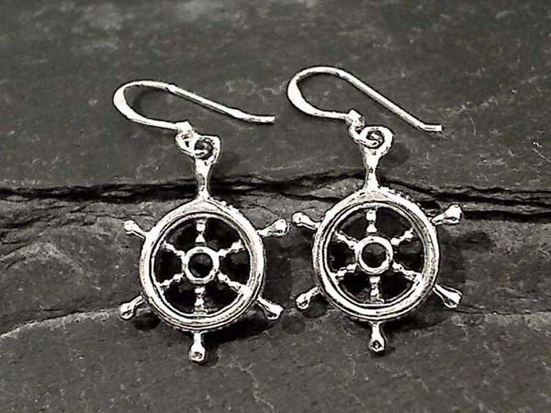 Sterling Silver Ship Whell Earrings Allure Form