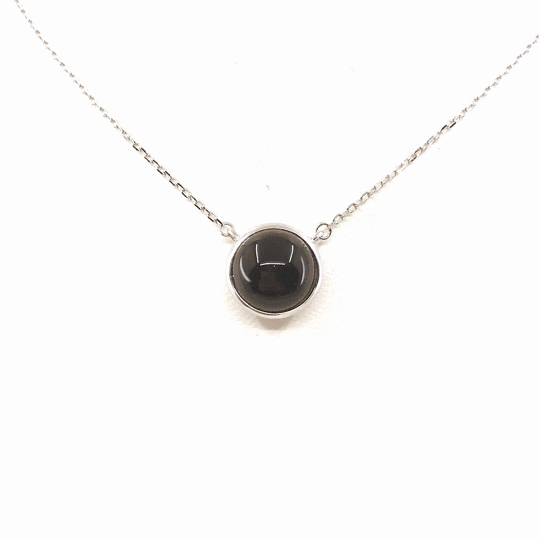 Sophisticated Shape Sterling Silver Solitaire Necklace
