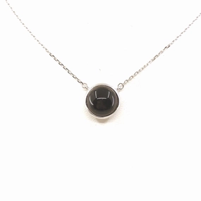 Sophisticated Shape Sterling Silver Solitaire Necklace