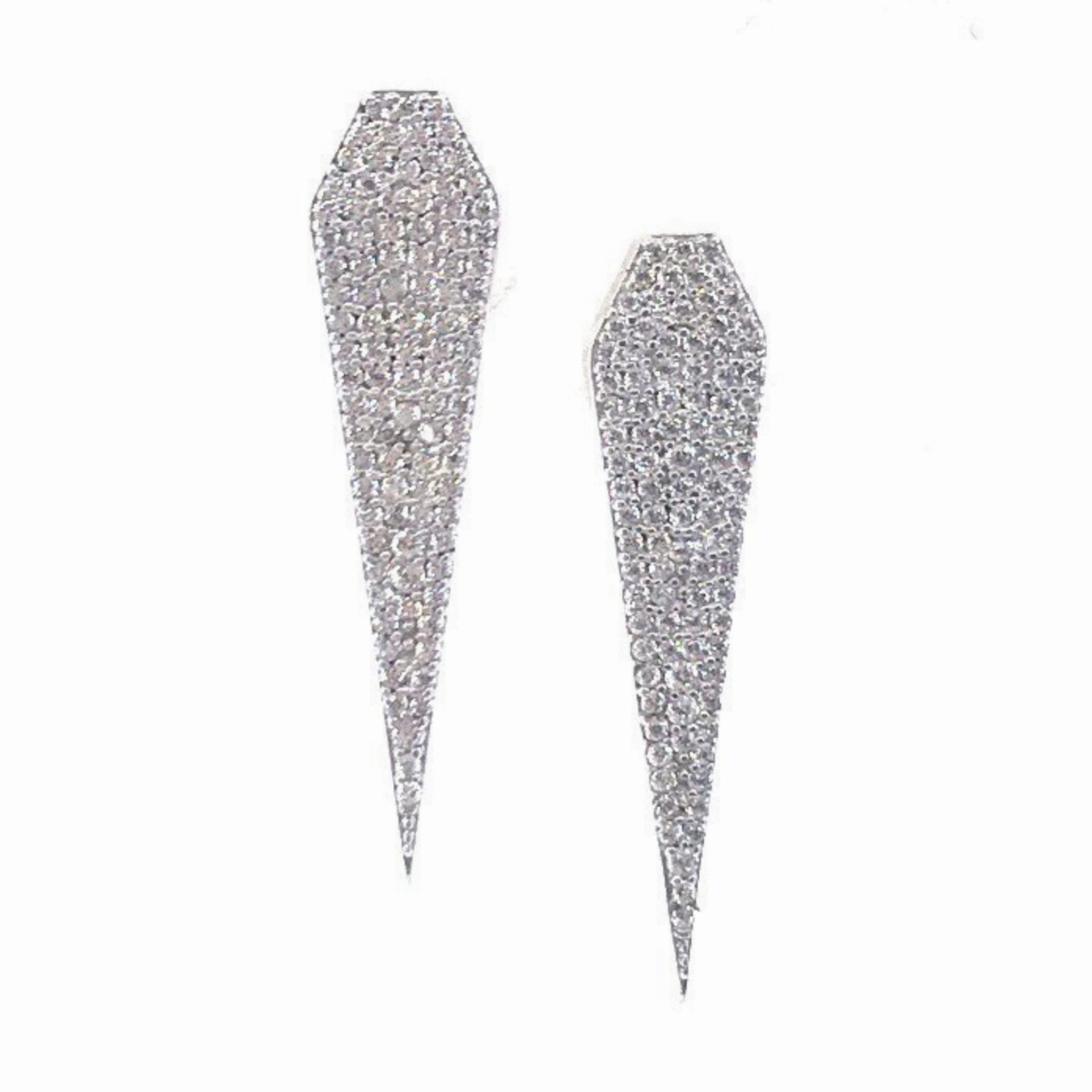 Sterling Silver Spike Stud Earrings Elegant Fashion