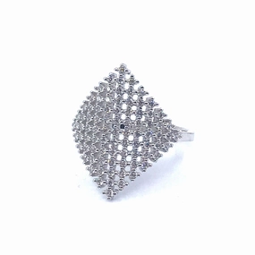 Finishing Feature Polished Surface Sterling Silver Square Ring