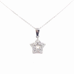 Trend Focus Brunch Date Sterling Silver Star Pendant Necklace