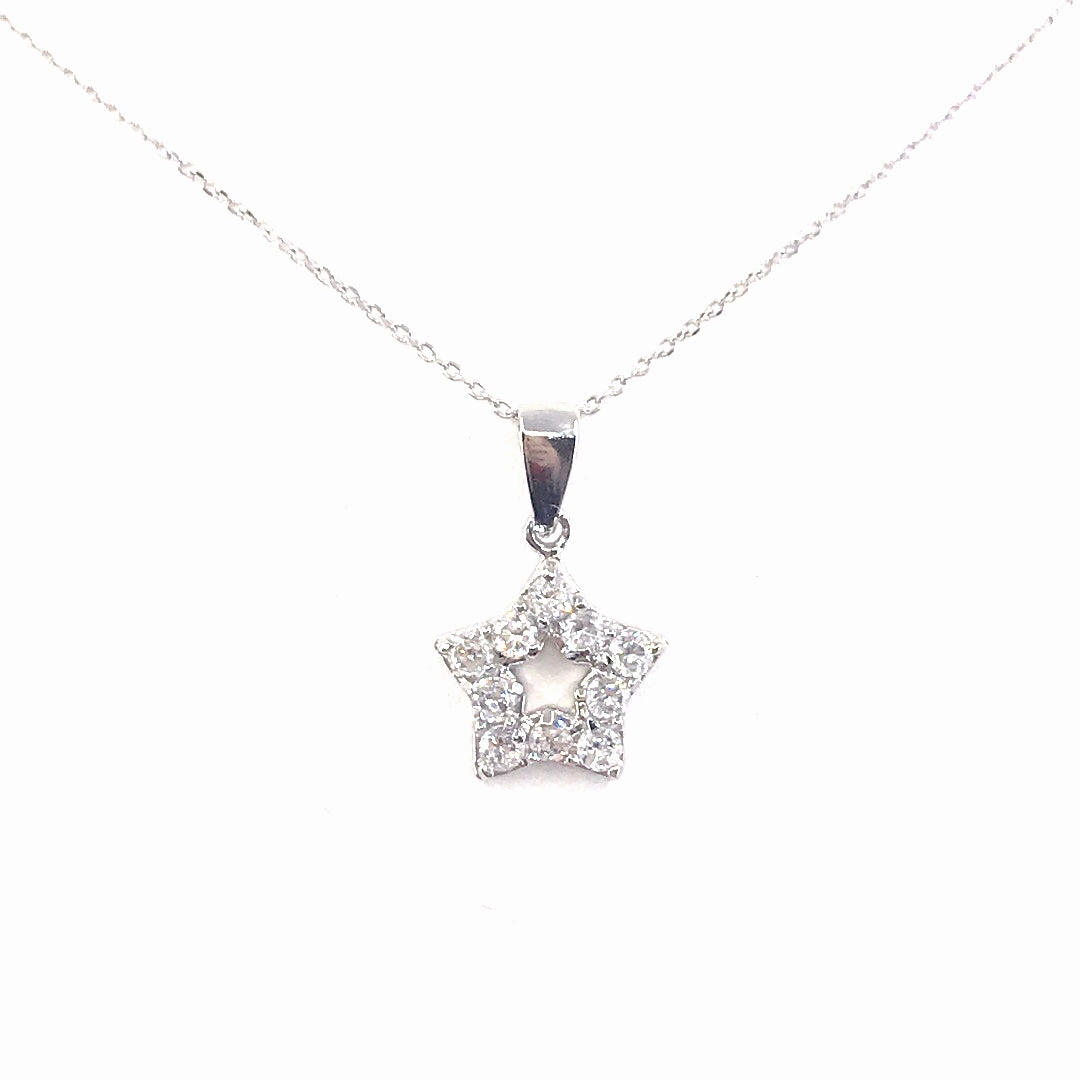 Trend Focus Brunch Date Sterling Silver Star Pendant Necklace