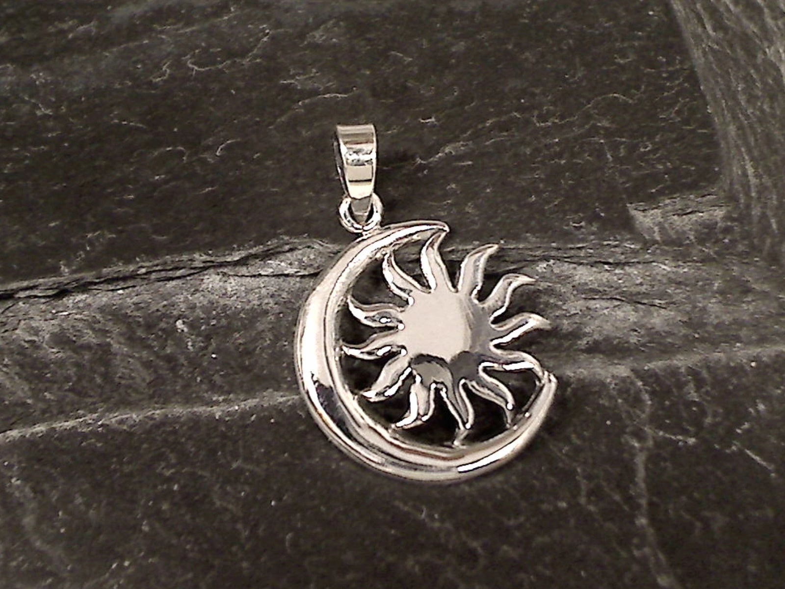 Sterling Silver Sun / Moon Pendant Gleaming Charm Signature Style