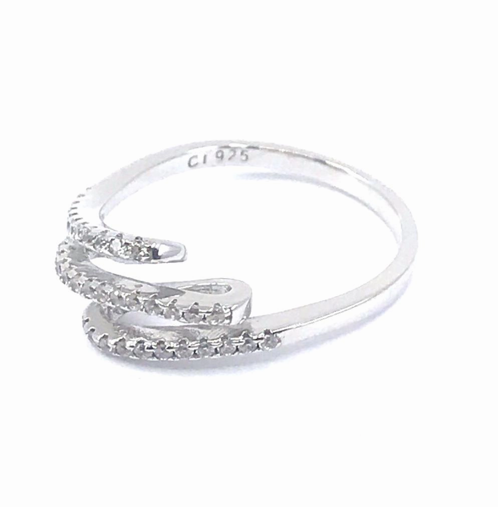 Sterling Silver Triple CZ Row Ring Grace Note