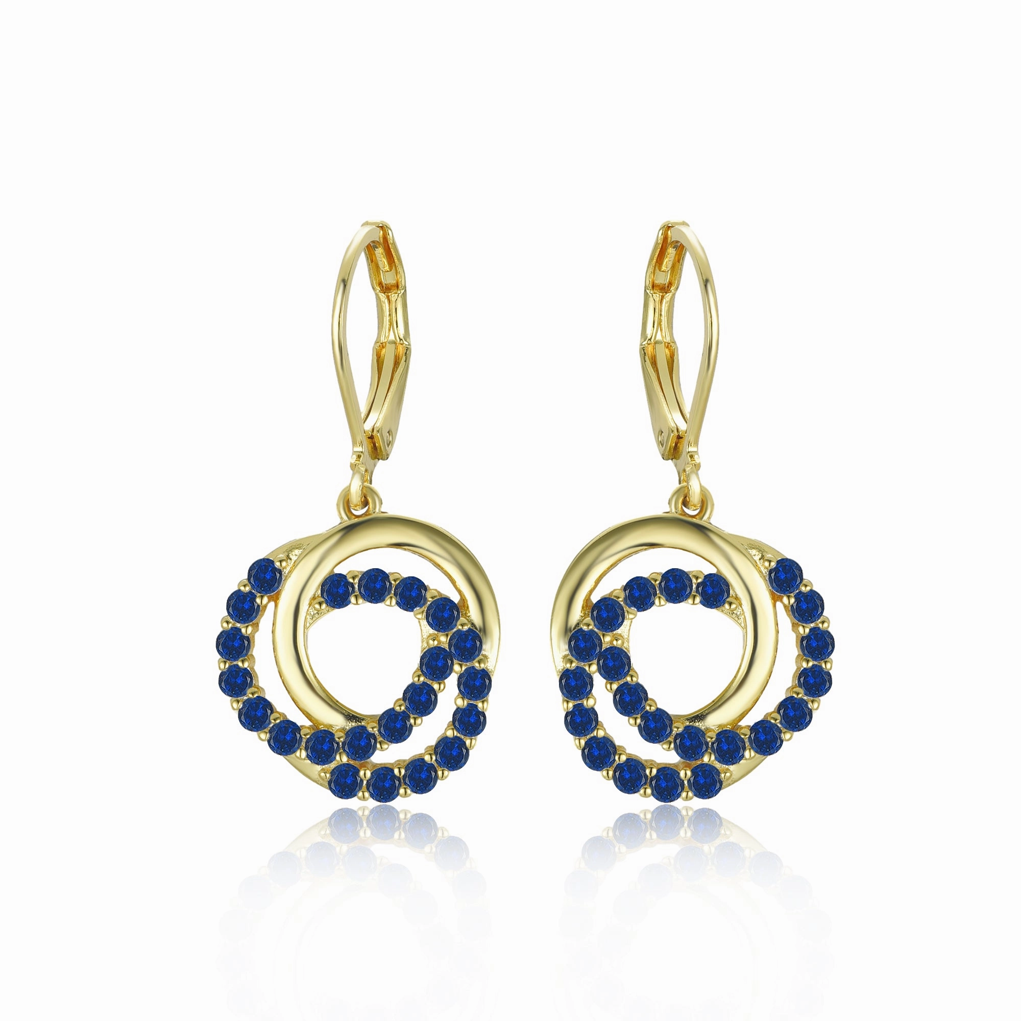 Personal Style Gold-Plated Surgical Steel Interlocking Circles on Leverback Earrings
