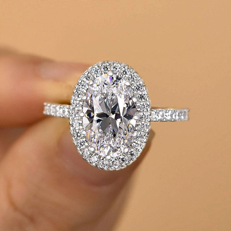 Exclusive Expression Louily Excellent Halo Oval Cut Engagement Ring