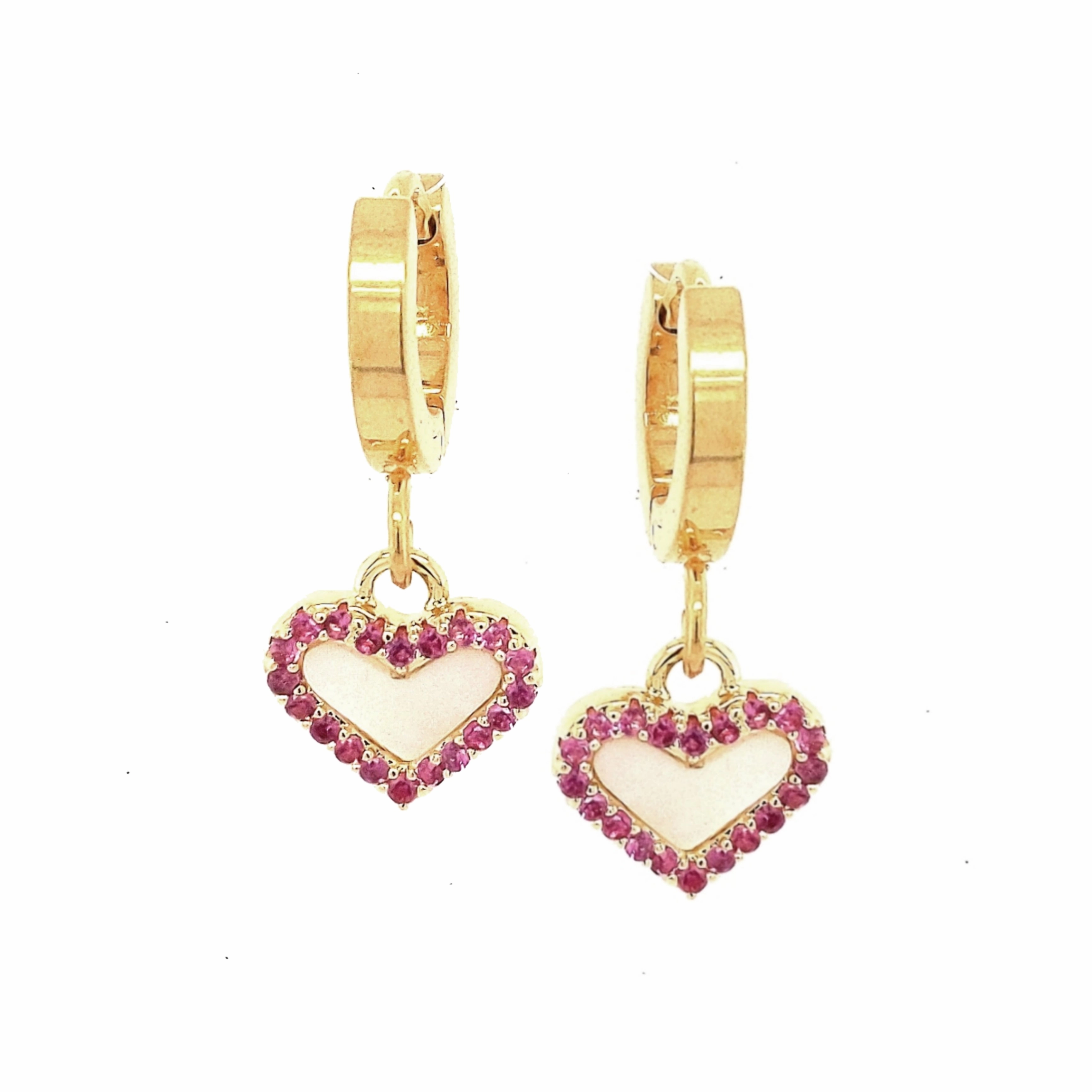 Gold Plated Surgical Steel Small Mother of Pearl Heart Earring Everyday Spark