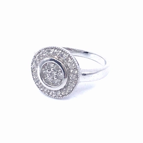 Glamorous Finish Sterling Silver Circle Ring