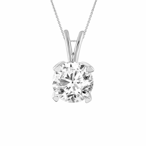 Vibrant Touch Pieces Custom Jewelry Design SOLITAIRE LADIES PENDANT 0.33CT ROUND DIAMOND 14K WHITE GOLD