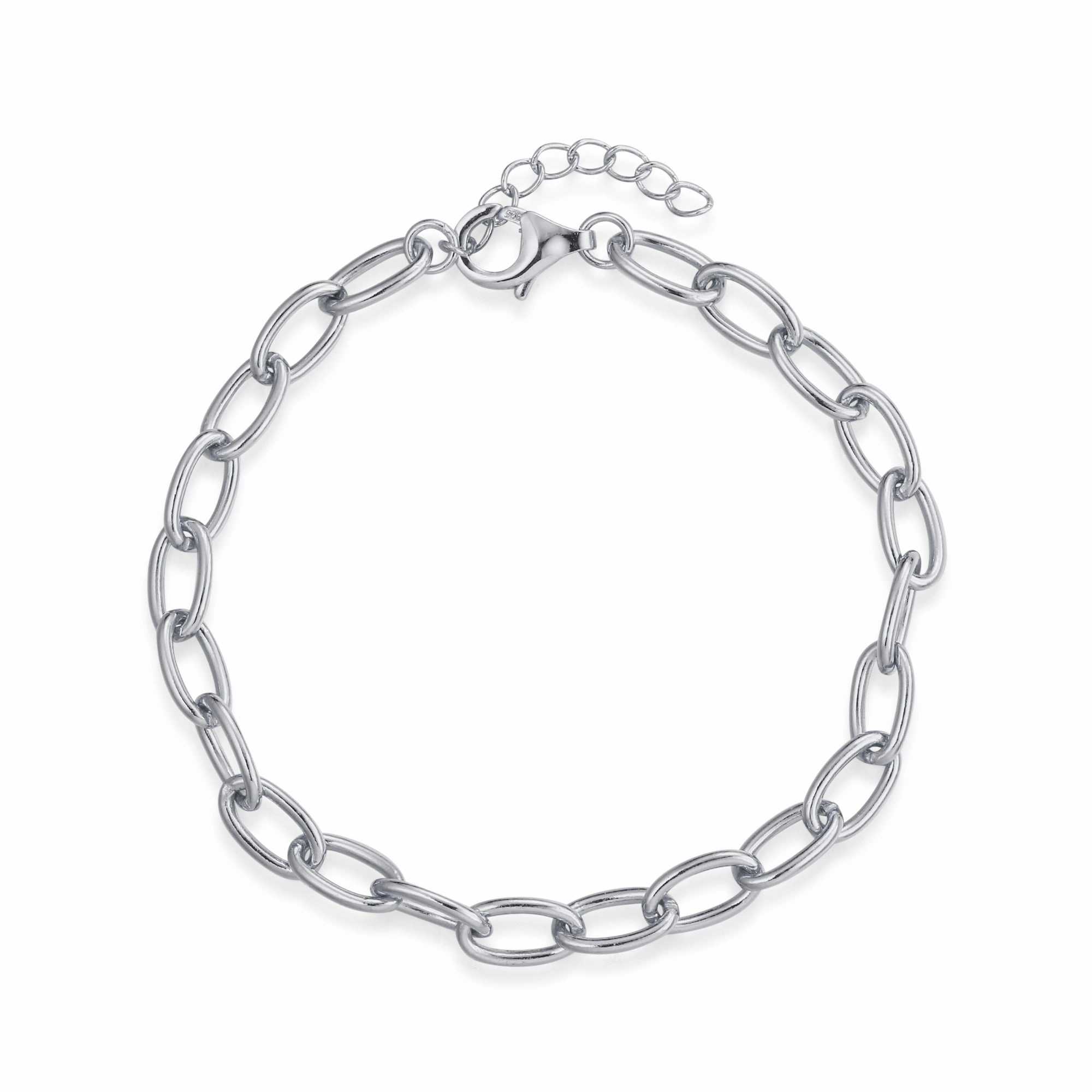 Sterling Silver Link It Charm Bracelet (Bracelet Only) Natural Look Effortless Elegance