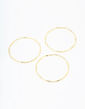 Heartwarming Blends Gold Plated Twist Bangles 3-Pack