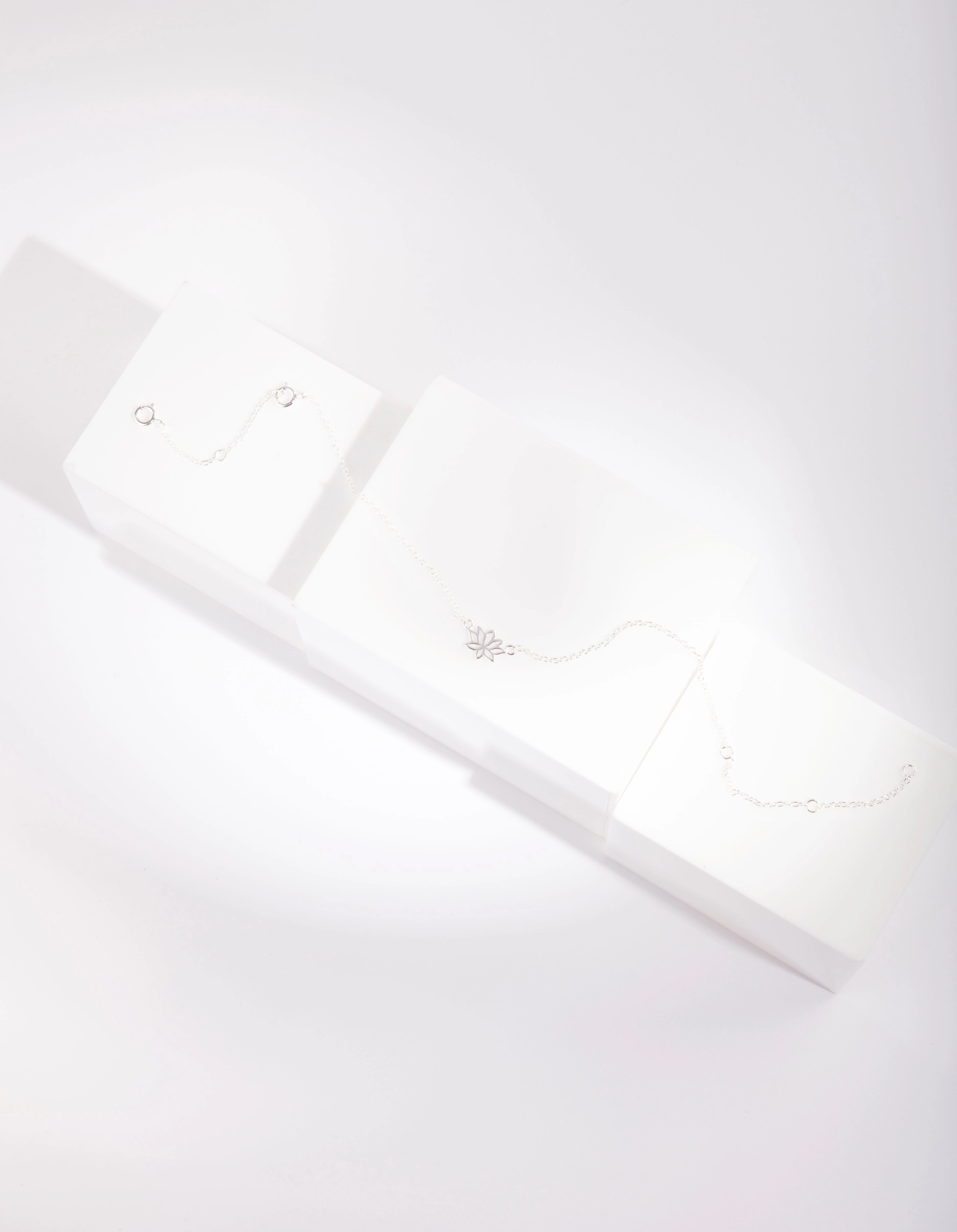 Crisp Look Sterling Silver Lotus Flower Bracelet