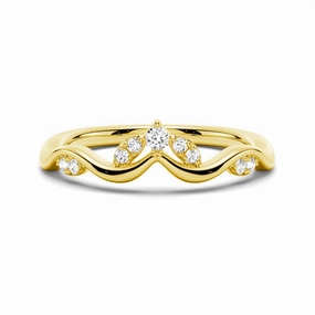 Winding Willow Curved Moissanite Wedding Band Special Accent Model Present