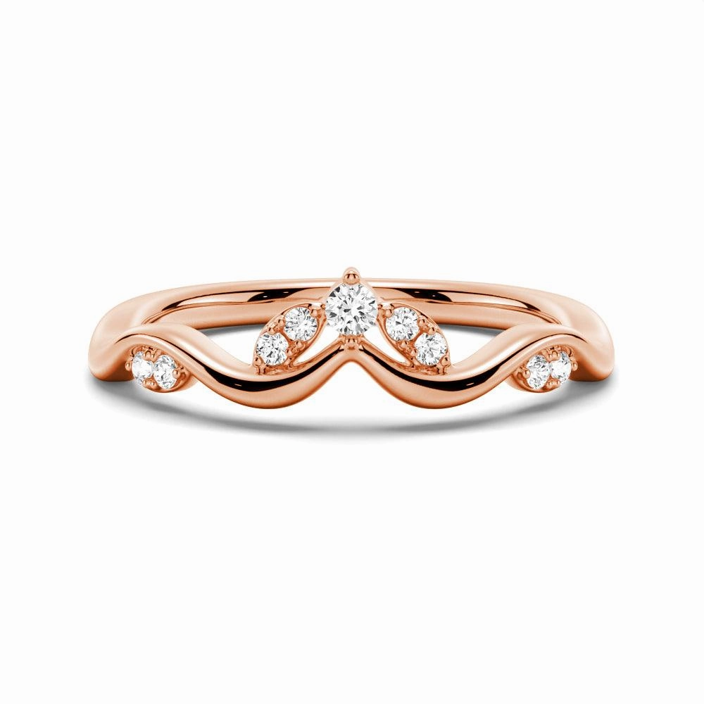 Exclusive piece Fantastic Gift Winding Willow Curved Moissanite Wedding Band