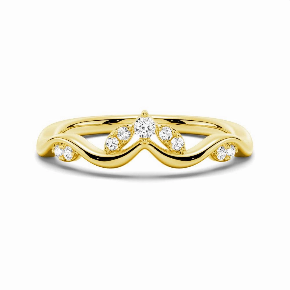Winding Willow Curved Moissanite Wedding Band Inspired Style