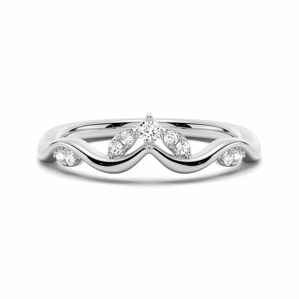 Winding Willow Curved Moissanite Wedding Band Nighttime Gift Graceful Style