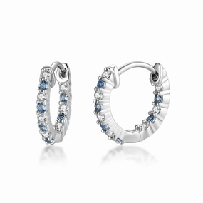 Fashion Classic Chic Style Surgical Steel Alternating Light Colorful and Clear CZ Hoop Earrings