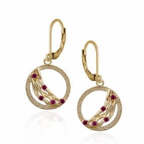 Surgical Steel Circle Hanging Earring With Twisted Draped Bars Modern Fashion Urban Highlight