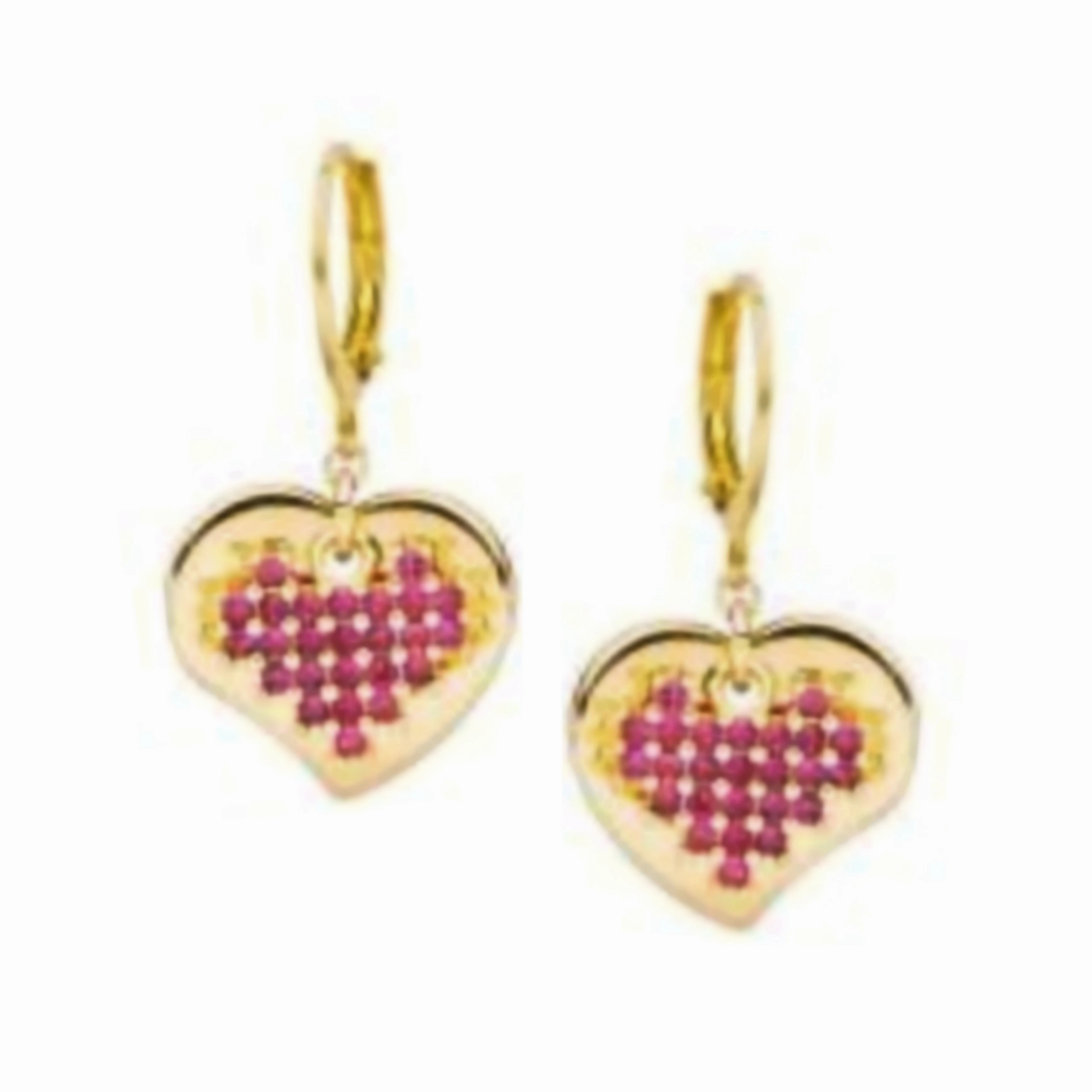 Surgical Steel CZ Heart On Large Flat Heart Earring Chic Highlight