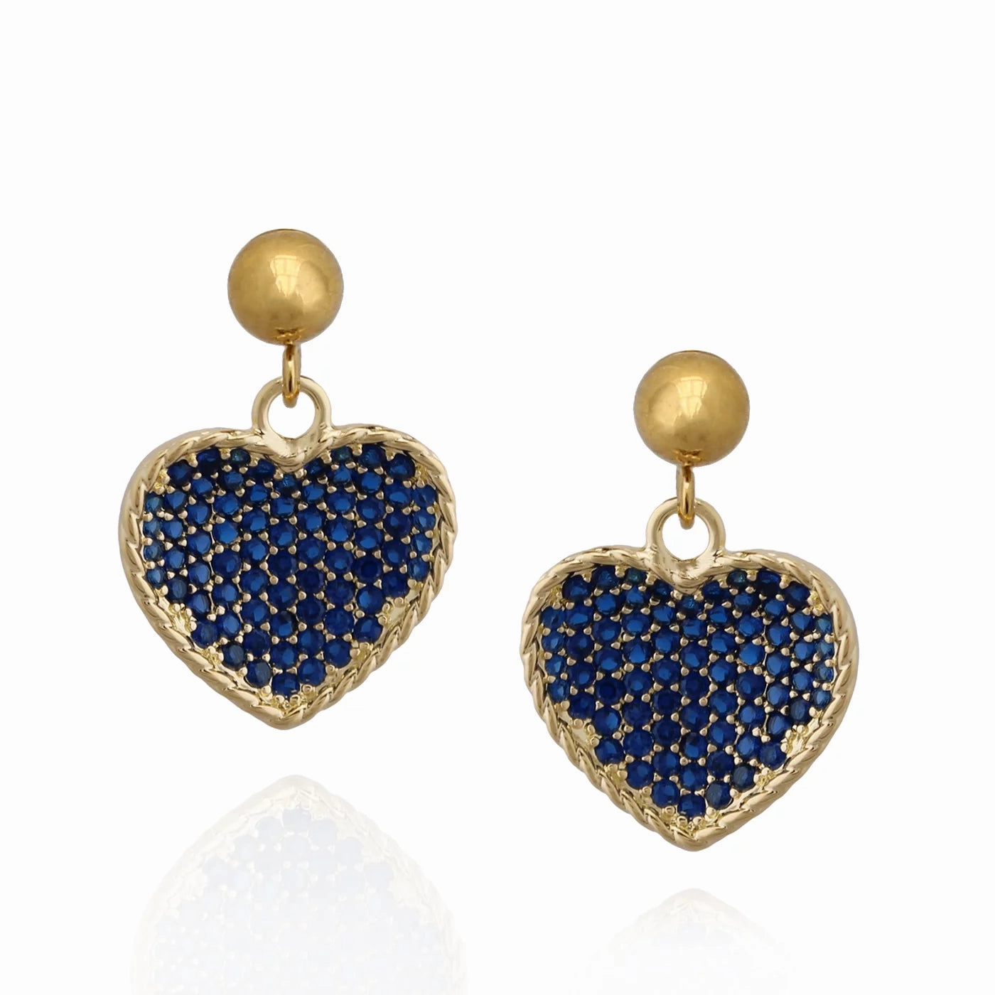 Exclusive Detail True Elegance Surgical Steel Gold Plated Inward Puffed Heart Earring