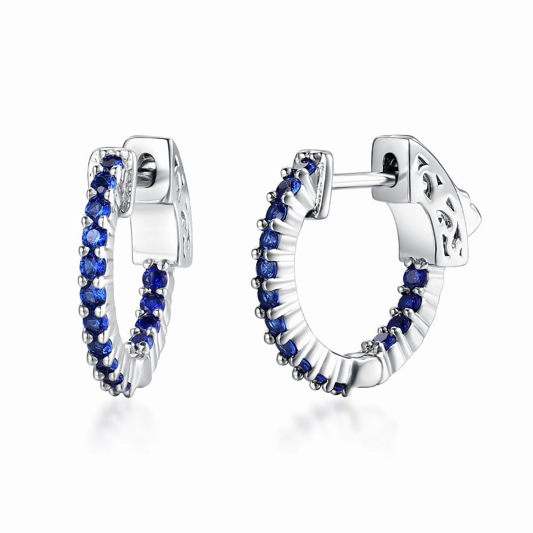 Surgical Steel Medium Huggie Earrings With CZ Stones Alluring Style