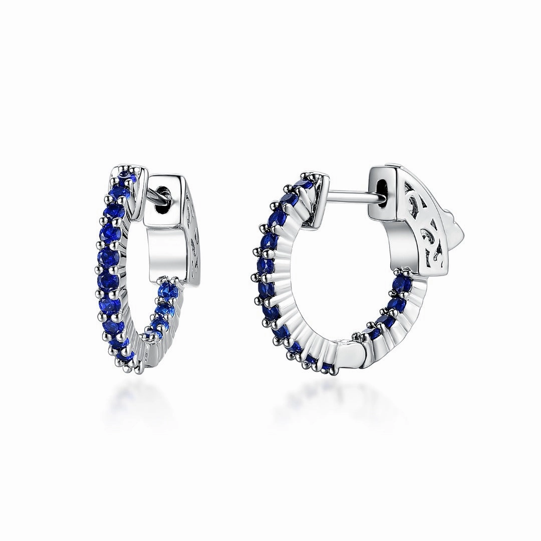 Elegant Focus Ethereal Accent Surgical Steel Medium Huggie Earrings With CZ Stones