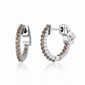Surgical Steel Medium Huggie Earrings With CZ Stones Charming Gems High impact