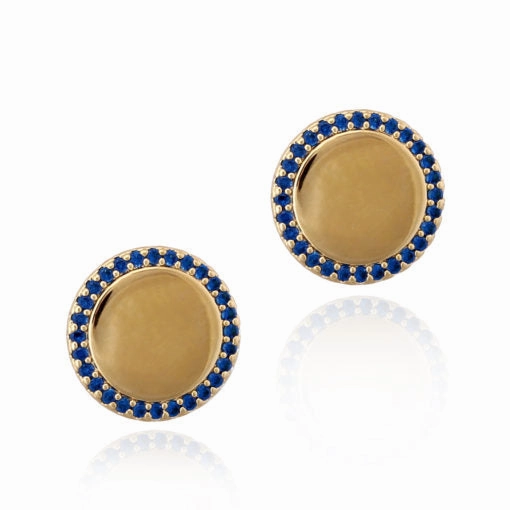 Splendid Shine Luxury Look Surgical Steel Micropave CZ Outline Button Stud Earring