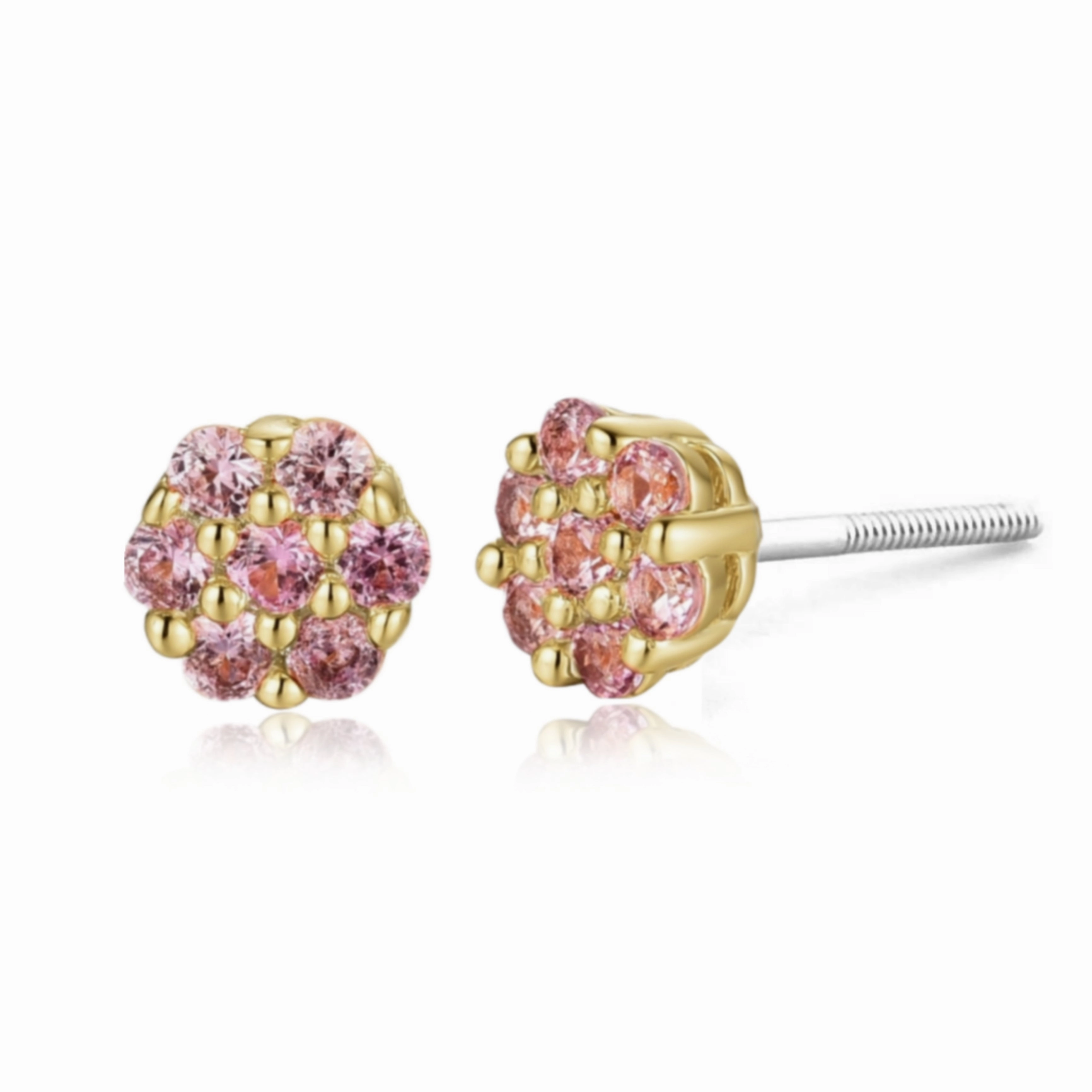 Charming Details Winter Accent Surgical Steel Small 5mm Colored CZ Flower Stud Earrings