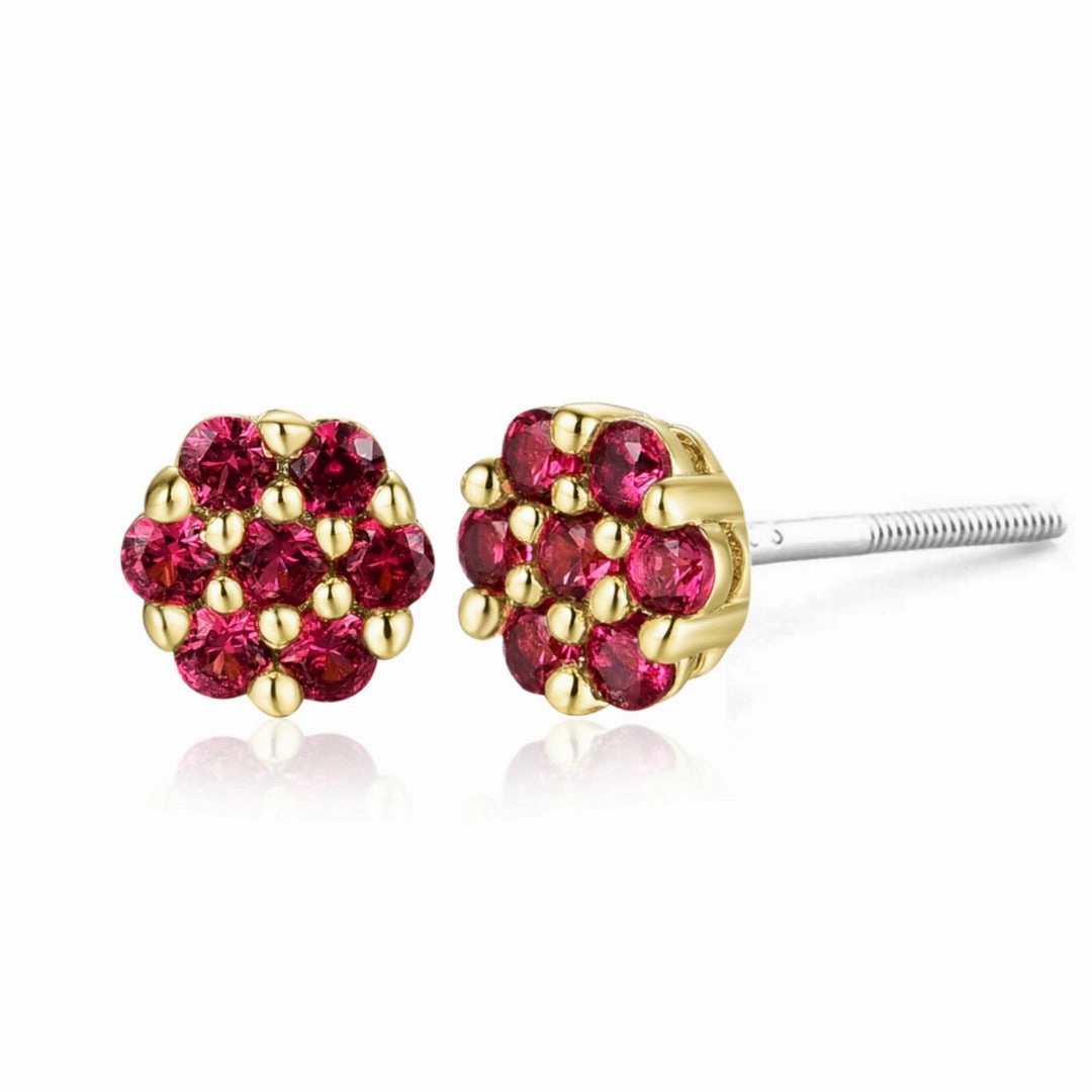 Cocktail Hour Surgical Steel Small 5mm Colored CZ Flower Stud Earrings