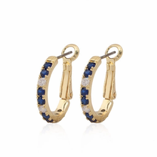 Surgical Steel Thin CZ Hoop Huggie Earrings - Small High impact