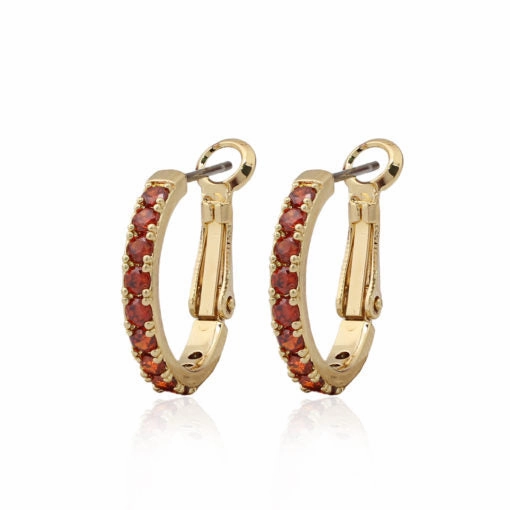 Surgical Steel Thin CZ Hoop Huggie Earrings - Small Textured Layers