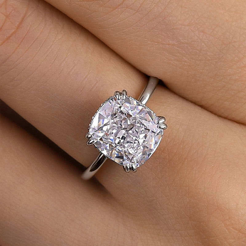 Louily Stunning Cushion Cut Engagement Ring In Sterling Silver All Match Style Genetic Design