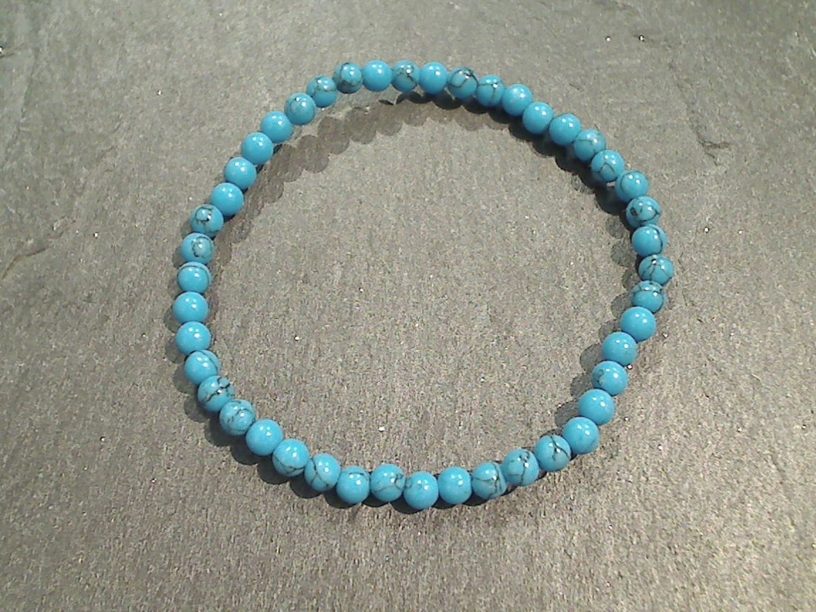 Synthetic Turquoise 4MM Stretch Bracelet Elegant Gift Creative Detail