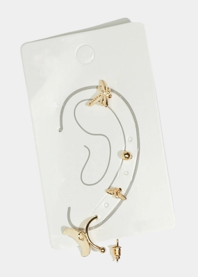 Chic Flash 4-Piece Insect & Moon Earrings