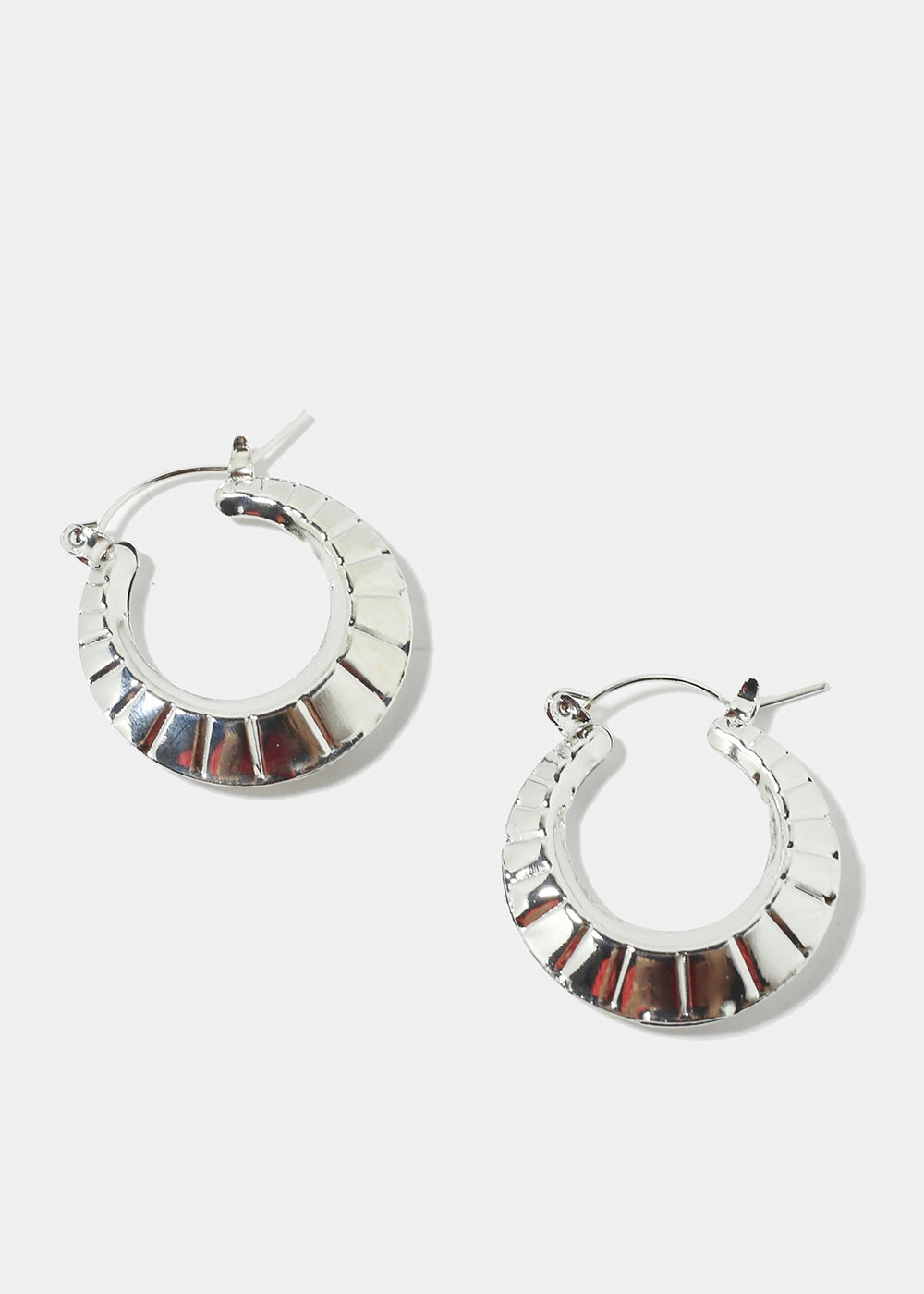 Textured Open Hoop Earrings Soft Texture