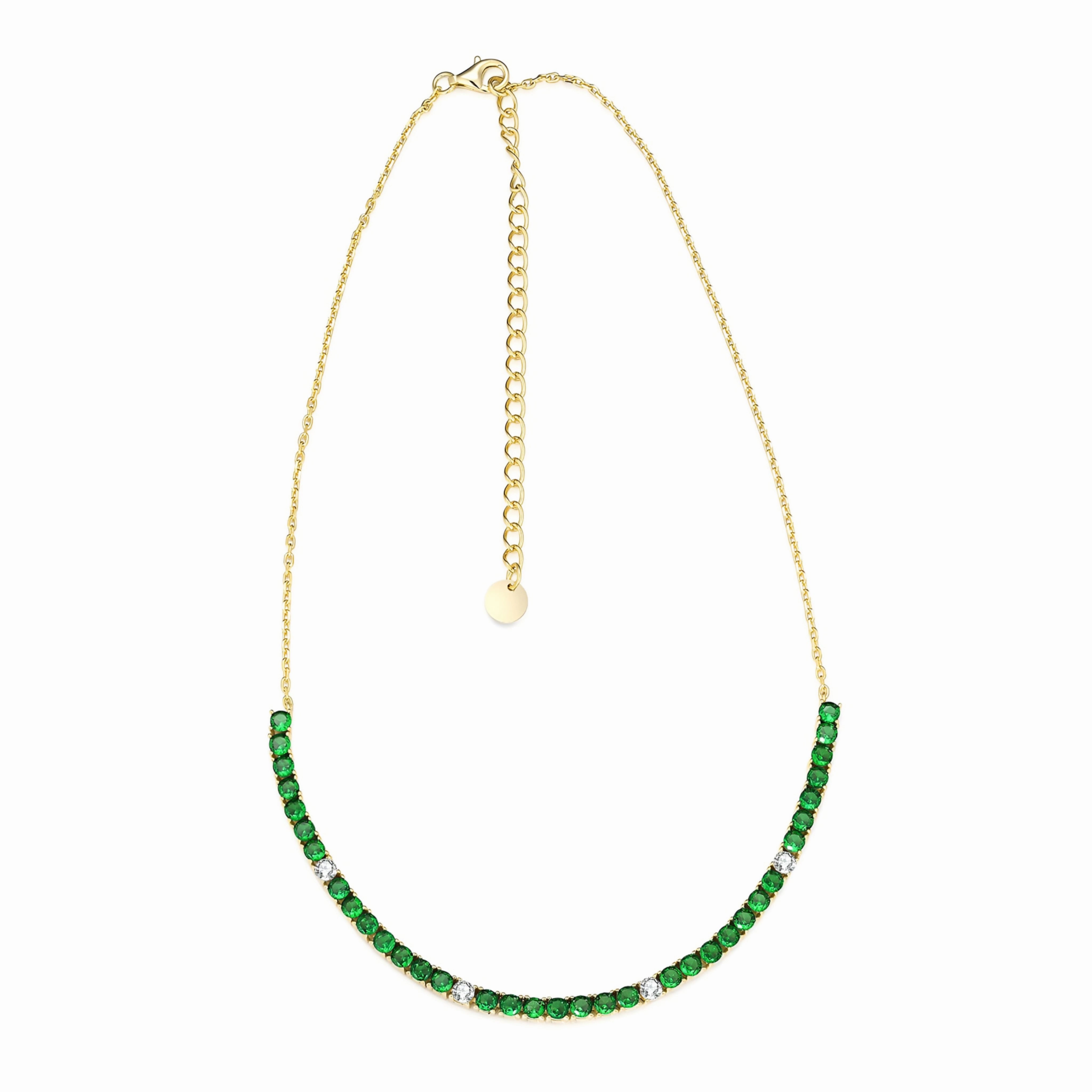 Sterling Silver Colorful 39 Stone Tennis Necklace Trendy Outfit Smooth Finish