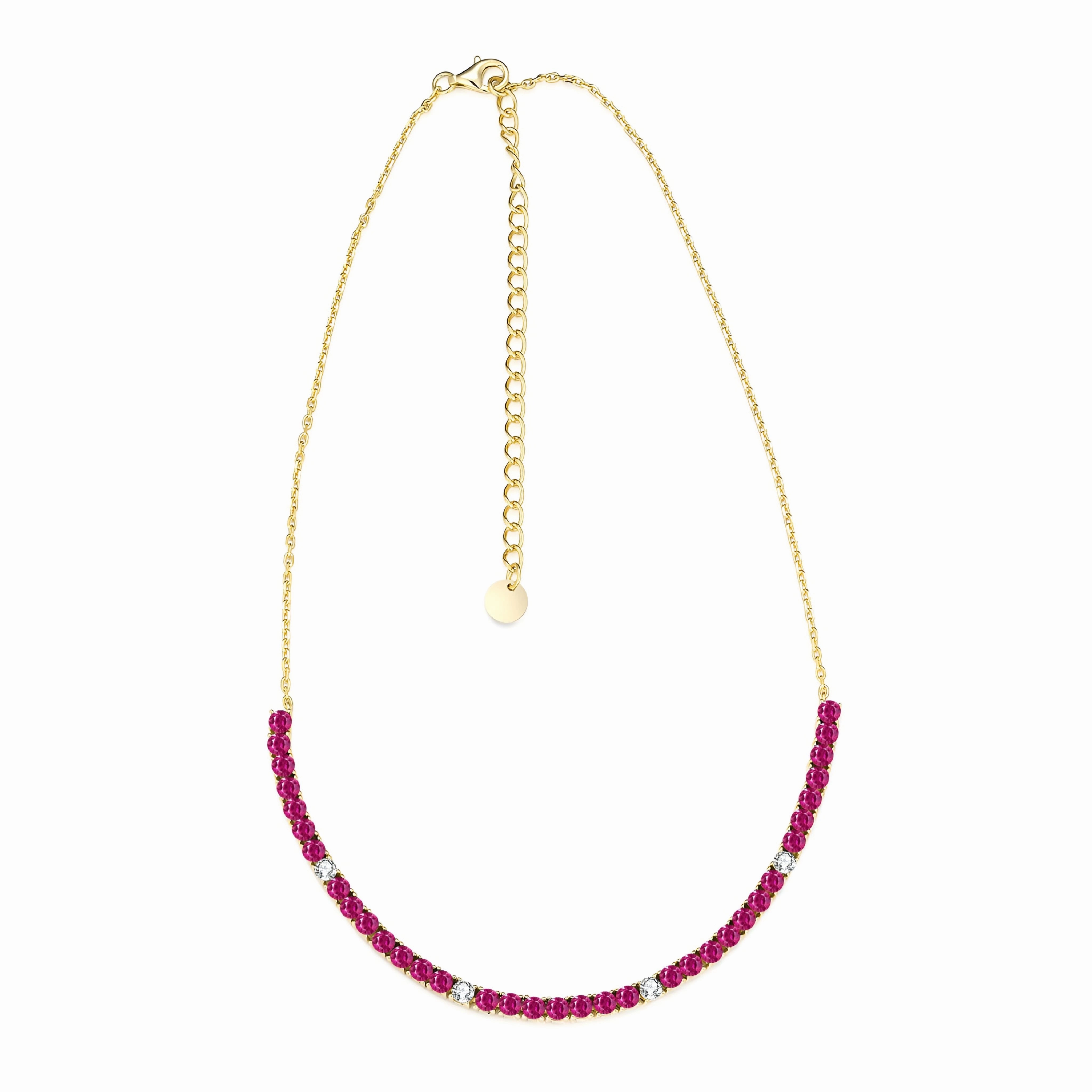 Comfort Design Graceful Touch Sterling Silver Colorful 39 Stone Tennis Necklace