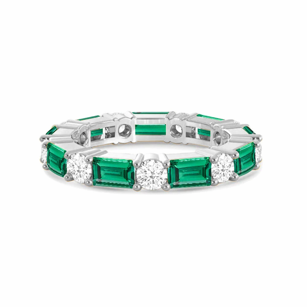 Timeless Created Emerald and Lab Grown Diamond Eternity Band Daily Favorite