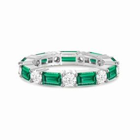 Everlasting Appeal Charming Detail Timeless Created Emerald and Lab Grown Diamond Eternity Band