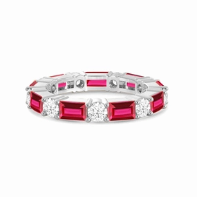 Light Play Timeless Created Ruby and Lab Grown Diamond Eternity Band
