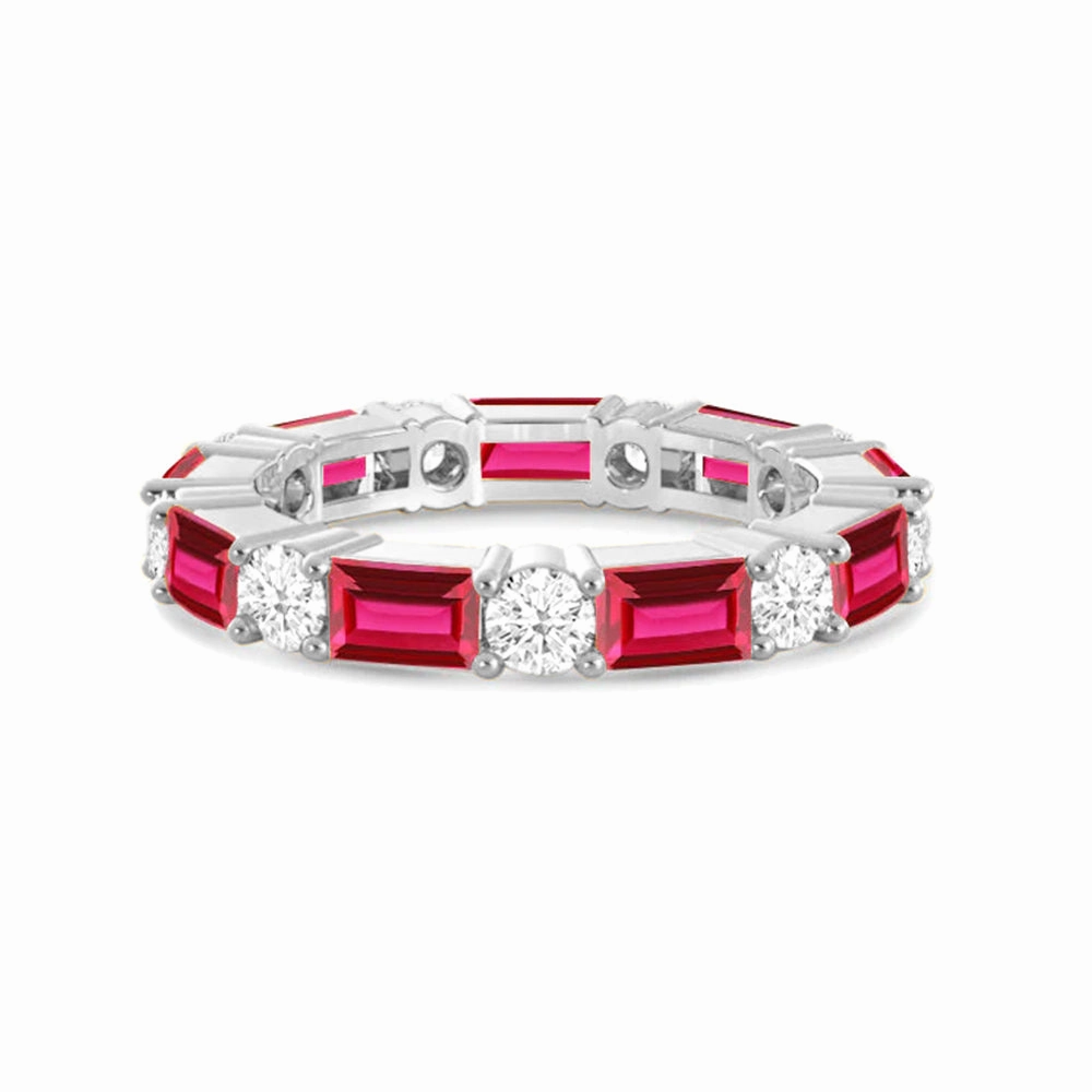 Light Play Timeless Created Ruby and Lab Grown Diamond Eternity Band