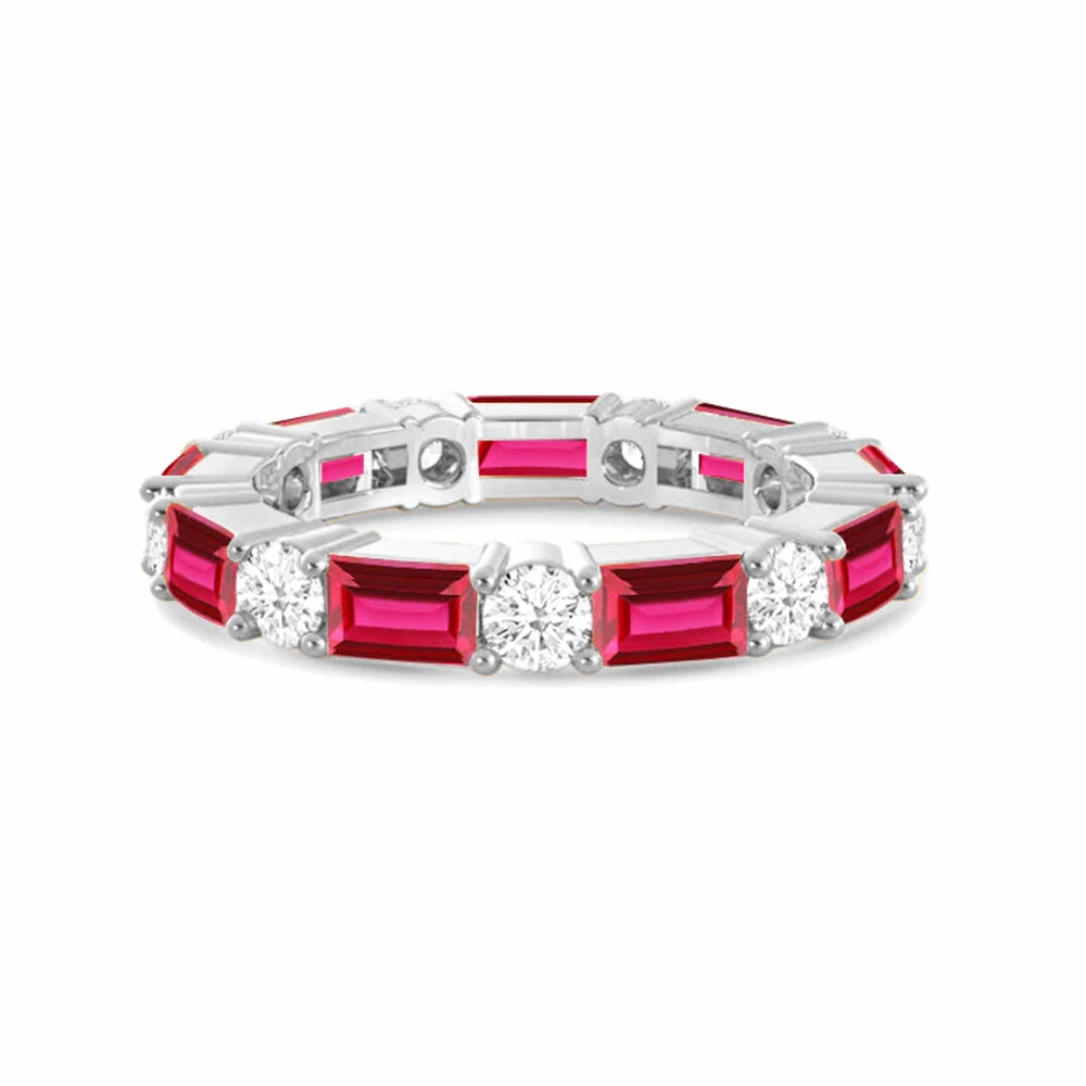 night look Timeless Created Ruby and Lab Grown Diamond Eternity Band