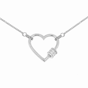 Sterling Silver Small Flower With CZ Rondelle Necklace Shimmering Effect