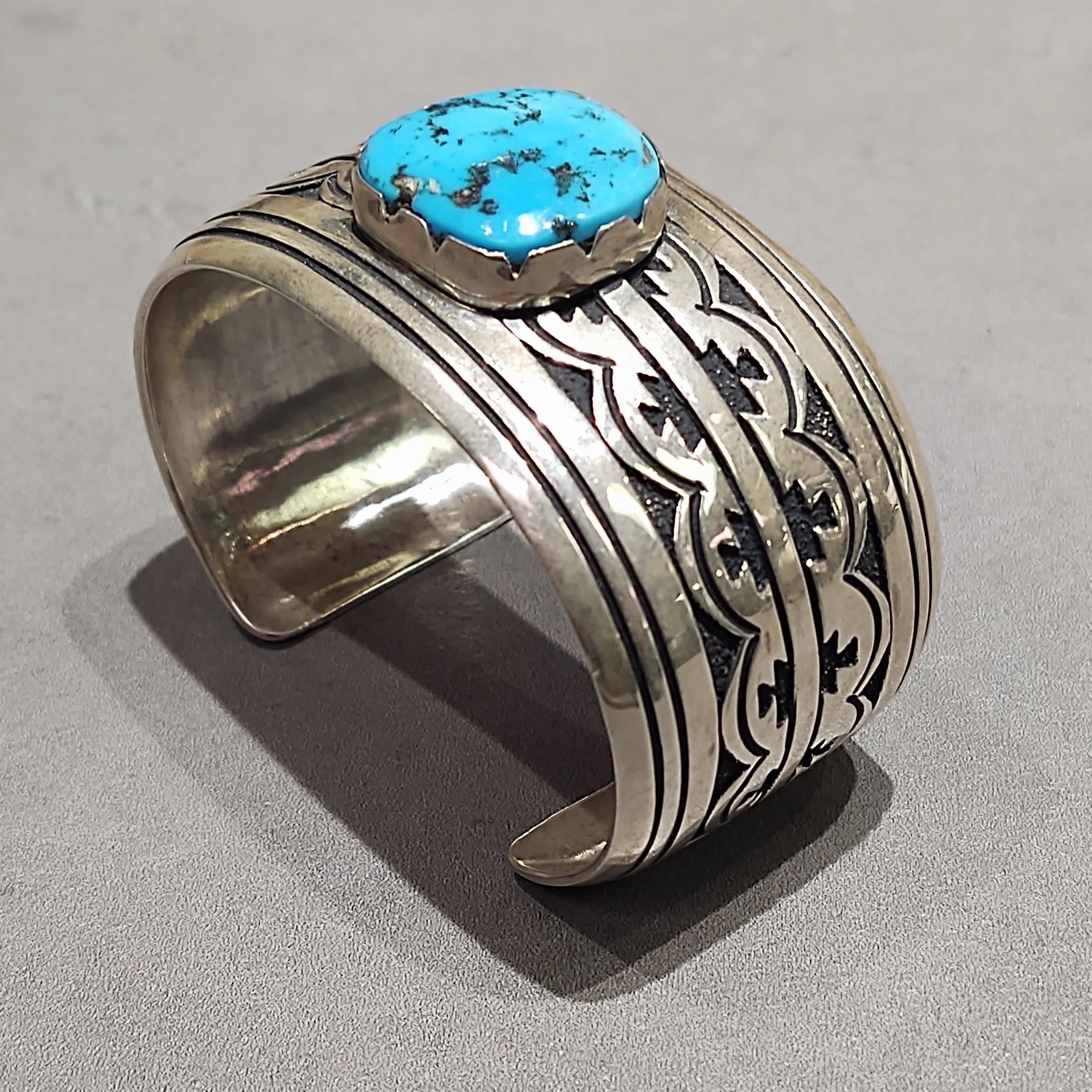 Minimal Chic Tommy & Rosita Singer Sterling Silver  Turquoise Bracelet - Handmade Native American