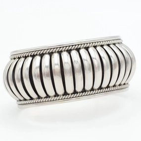 Modern Edge Chic Sparkle Pricilla Apache Navajo Handmade Sterling Silver Cuff Bracelet